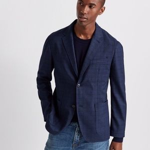Grant Unstructured B Blazer Blue Mix Club Monaco NWT